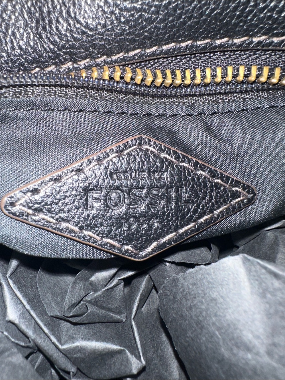 Fossil Amelia Hobo Black Leather Crossbody Bag - Picture 5 of 5
